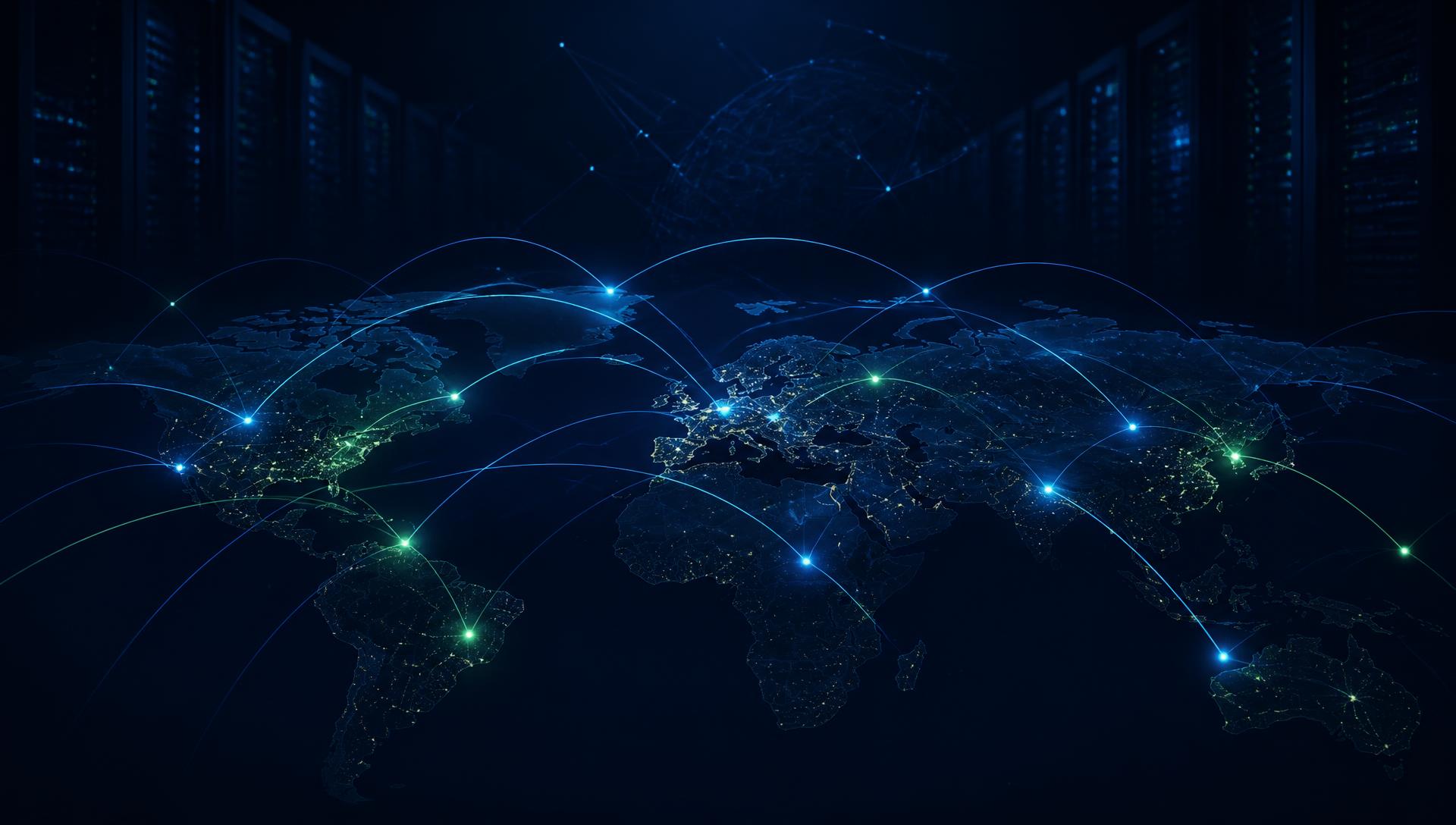 Global network of connected technology and supply chain nodes